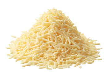 Shredded cheese pile preparing for cooking topping