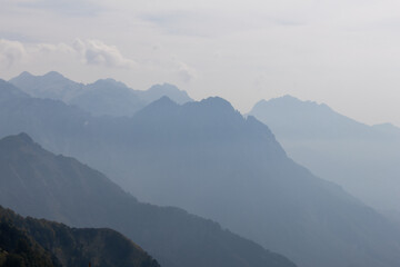 Mountain landscape with clouds
