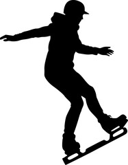 Cool skater silhouette minimal design for urban street theme