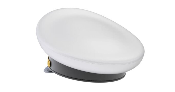 Navy captain hat rotation isolated on white background - 3D animation seamlessly loopable
