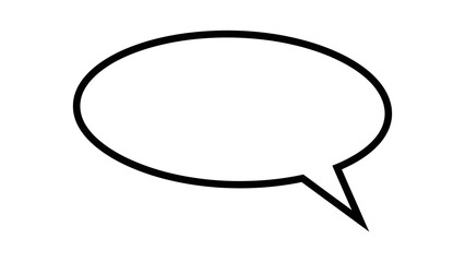 Naklejka premium Blank Oval Speech Bubble Icon with a Tail talk chat isolated on a transparent background