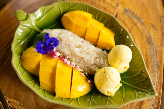 Thai dessert. Mango Sticky Rice.