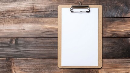 Close up of a checklist clipboard with essential moving day items and belongings displayed on a wooden desk or table