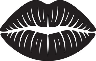 lips silhouette on white background