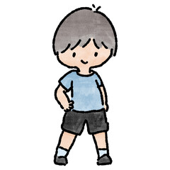 Watercolor student, children.  illustration