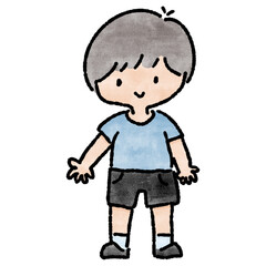 Watercolor student, children.  illustration