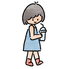 Watercolor student, children.  illustration