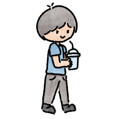 Watercolor student, children.  illustration