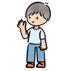 Watercolor student, children.  illustration