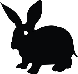 Obraz premium Minimalist rabbit silhouette vector icon