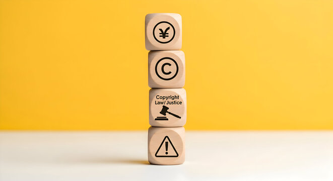 Understanding business copyright law and financial risks, a concept of intellectual property and legal protection, symbolizing safety and security in commerce