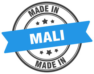 Made in Mali round sign. Made in Mali stamp.