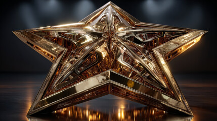 Realistic gold star Best seller with red background. Element, icon with metallic effect for award, medal, rating designation on transparent background. Isolated vector illustration EPS10