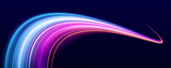 Smooth curves and flowing patterns pulse across the screen, hinting at constant motion and data flow. The design feels modern and energetic. Great for abstract concepts.