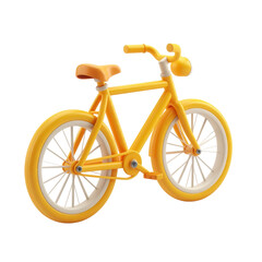 Fototapeta premium Bright yellow bicycle displayed against a simple background, showcasing a fun and playful design suited for children and casual riders