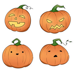 set of halloween pumpkins