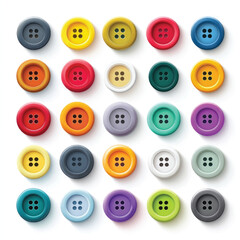 sewing buttons isolated on white