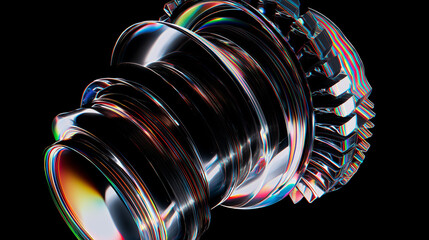 Striking abstract swirl with vibrant iridescent reflections for modern design projects and visual effects