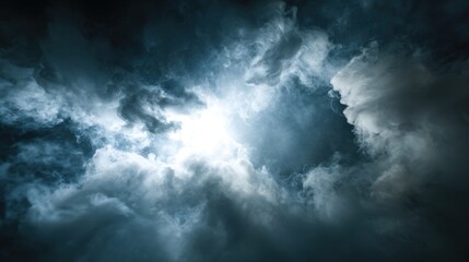 Obraz premium bright light illuminating dark smoke