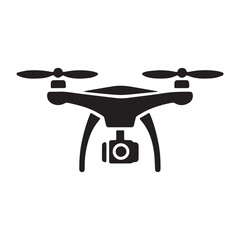 Drone camera icon silhouette vector illustration on white background