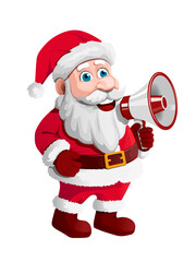 santa claus smiling and announce merry christmas and happy new year. vector illustration chrismas festival business and promotion concept character.