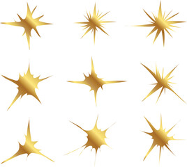 Obraz premium set of stars illustration. gold sparkling star collection 