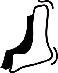 Minimalist Black and White Outline Sock Clothing Fashion Accessories Icon