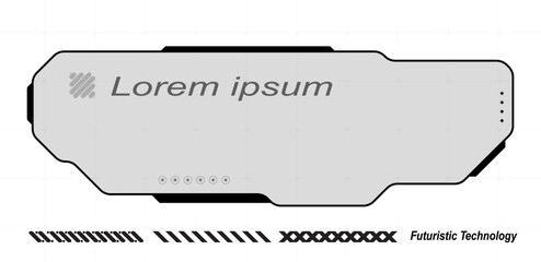 Futuristic Call Out Box Element Black Vector Editable	