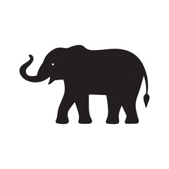 King of Black Elephant Silhouette on white background
