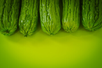 Top part of fresh bitter gourds 