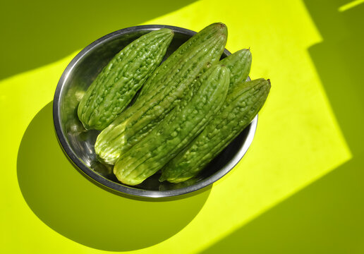 Bitter gourds in a bowl
