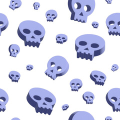 3d skulls stars icon seamless texture pattern