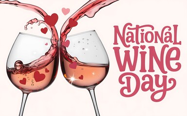 Celebrating national wine day with a toast of ros wine and hearts