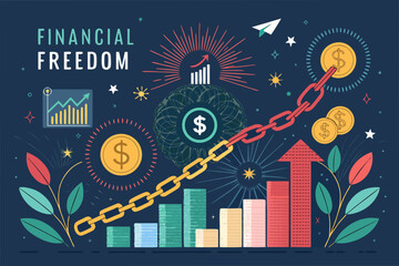 Showcasing Bold Financial Freedom With Abstrac Vibrant Premium Digital Asset