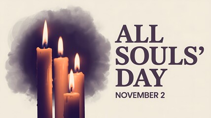 Remembering loved ones on all souls day with lit candles and a somber reflective atmosphere