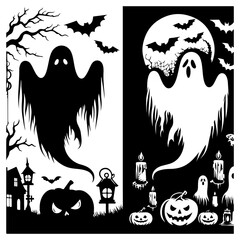 set of halloween icons vector 