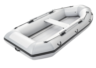 Inflatable boat isolated on a transparent background.