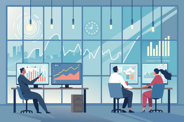 Obraz premium Depicting Finance Team Analyzi Dynamic Premium Digital Asset