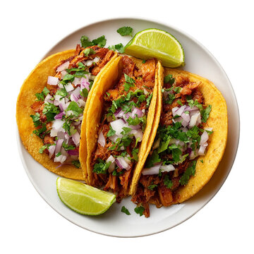 Al Pastor Tacos on a plate isolated on with white background(4)