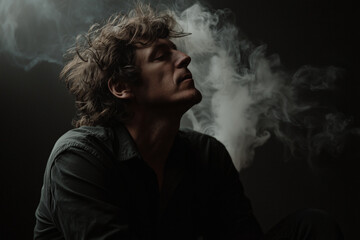 AI. Portrait of the serious mature man