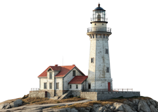 Lighthouse isolated on a transparent background.