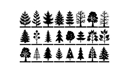 trees, tree, symbol, leaf, christmas, vector, forest,icons