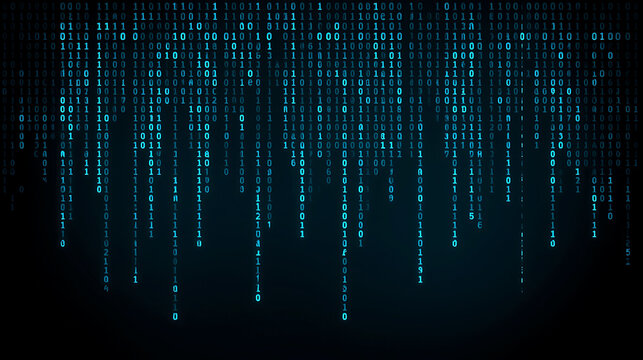 Abstract Binary Code Background Digital Stream Futuristic Matrix Style Wallpaper