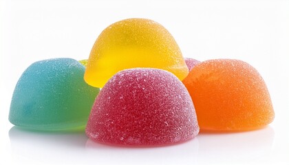 jelly sweet flavor fruit candy dessert colorful isolated on a white background