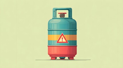 Pressurized gas container featuring a central warning symbol against a plain background
