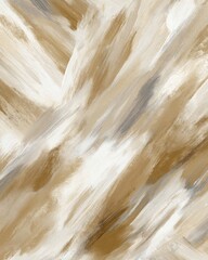 Abstract painting with brush strokes in earth tones and neutral colors.