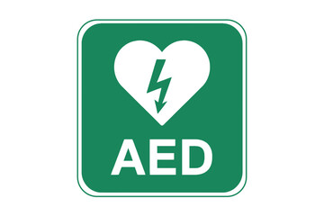 Aed automated external defibrillator sign emergency medical equipment use