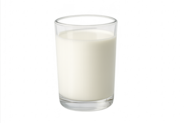 Glass of milk with transparent background