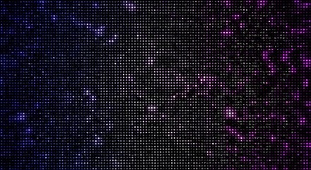 Abstract digital glitch effect with purple and blue hues creating a textured pixelated and futuristic background for technology and data concepts