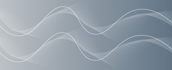 Abstract grey white background with flowing glowing lines. Dynamic flowing lines wave. Futuristic technology concept. vector abstract pattern eps10